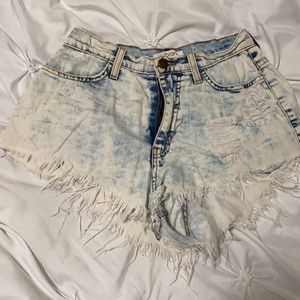 Faded Denim High Waisted Shorts